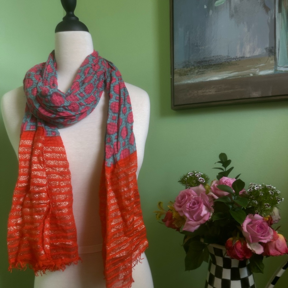 WOMENS scarf orange/pink/blue Pattern